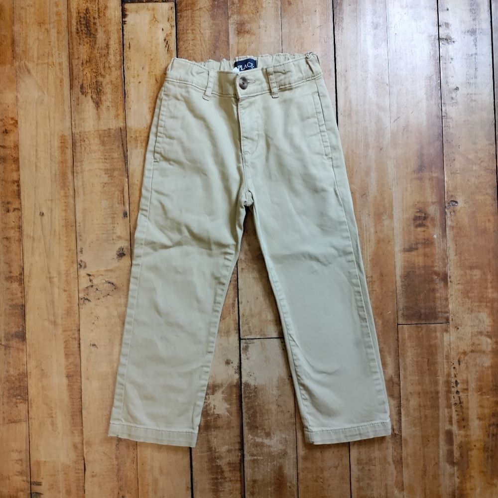 Childrens Place dress pants size 4 Khaki Tan adjustable waist Spring Easter